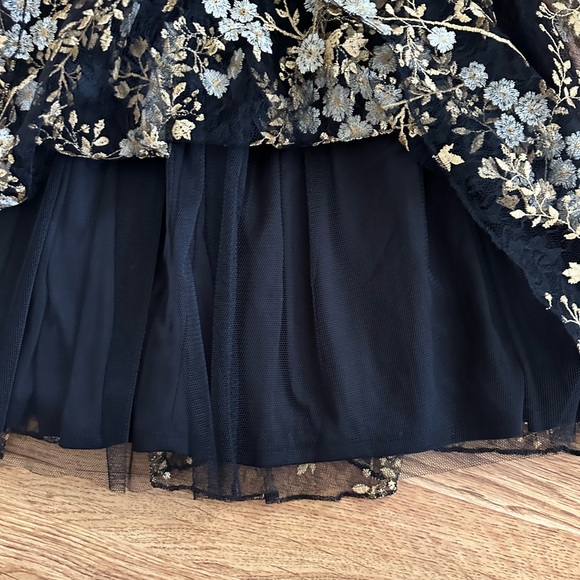 EXPRESS Black Floral Mini Dress Size 0 Tulle - Picture 8 of 15